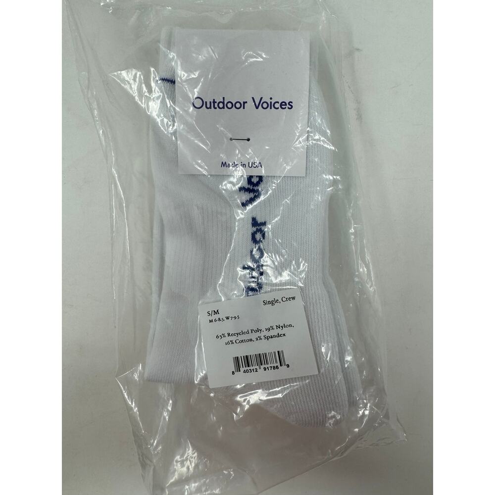 Outdoor Voices Graphic Crew Socks White Ying Yang Size S M Women 7-9.5 Athletic - Picture 7 of 9